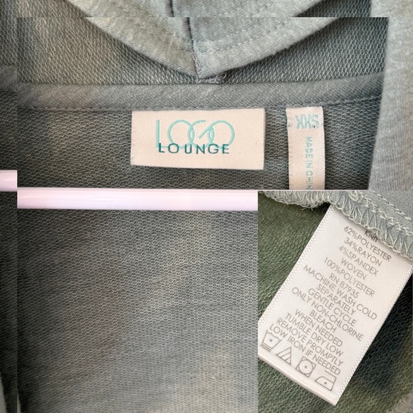 LOGO by Lori Goldstein Sage Green Open Front Cardigan Chiffon Hem Oversized‎ - Picture 5 of 6